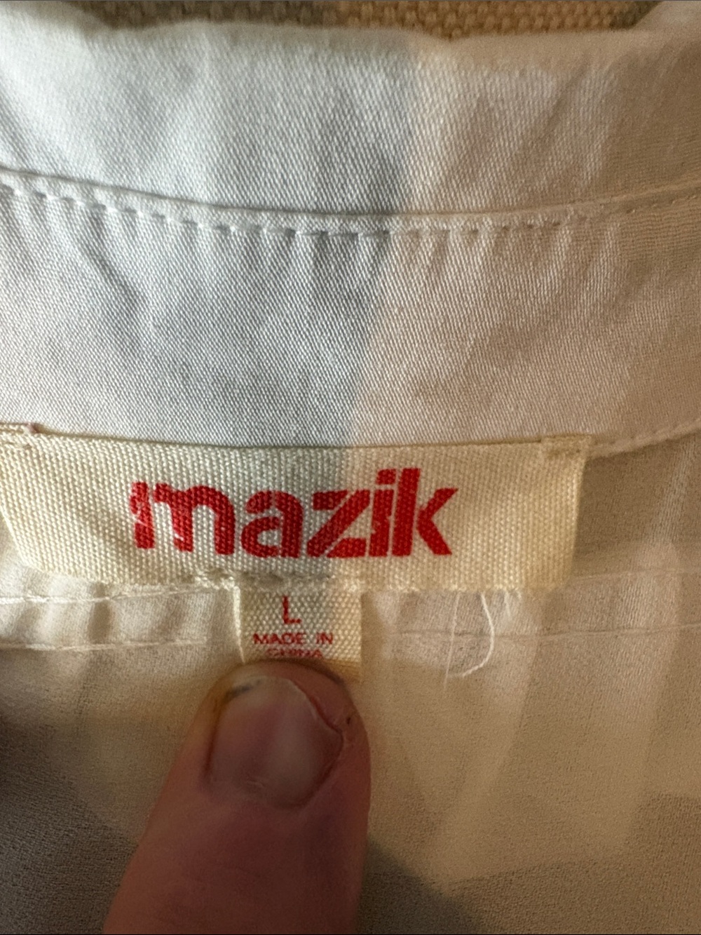 Mazik White Ruffled Button-Down Blouse - Picture 5 of 5